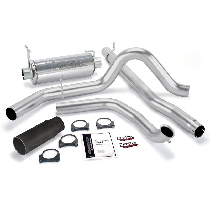 Banks Power 99-03 Ford 7.3L Monster Exhaust System - SS Single Exhaust w/ Black Tip - eliteracefab.com