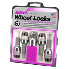 McGard Wheel Lock Bolt Set - 4pk. (Radius Seat) M14X1.5 / 17mm Hex / 28.2mm Shank Length - Black - eliteracefab.com