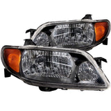 ANZO USA Mazda Protege Crystal Headlights Black; 2001-2003