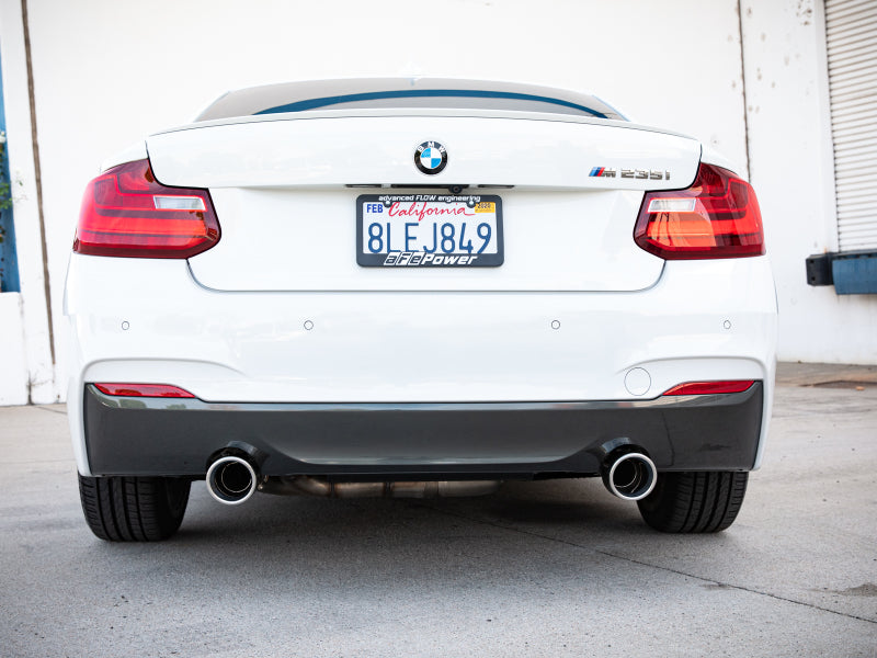 aFe MACHForce XP 3in to 2.5in 304 SS Cat-Back Exhaust w/ Polished Tips 14-16 BMW M235i - eliteracefab.com