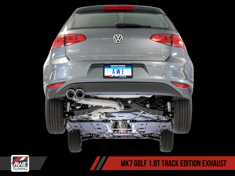 AWE Tuning VW MK7 Golf 1.8T Track Edition Exhaust w/Chrome Silver Tips (90mm) - eliteracefab.com