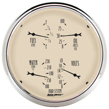 Load image into Gallery viewer, AutoMeter Gauge Quad 5in. 240 Ohm(e) to 33 Ohm(f) Elec Antique Beige