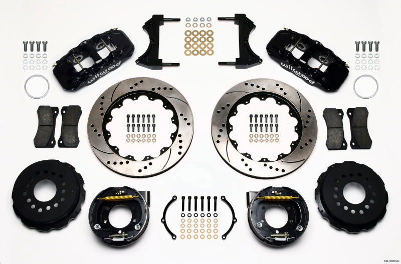 Wilwood AERO4 Rear P-Brake Kit 14.00in Drilled 2005-2014 Mustang Wilwood