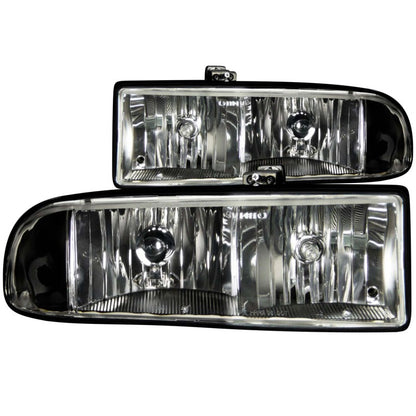 ANZO USA Chevrolet S-10 Crystal Headlights Black; 1998-2005 - eliteracefab.com