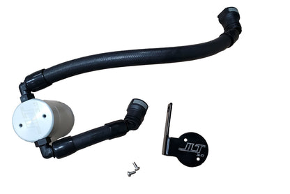 J&L 2020 Ford Mustang GT500 Passenger Side Oil Separator 3.0 - Clear Anodized - eliteracefab.com