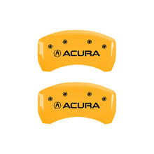 Load image into Gallery viewer, MGP 4 Caliper Covers Engraved Front &amp; Rear Acura Yellow finish black ch