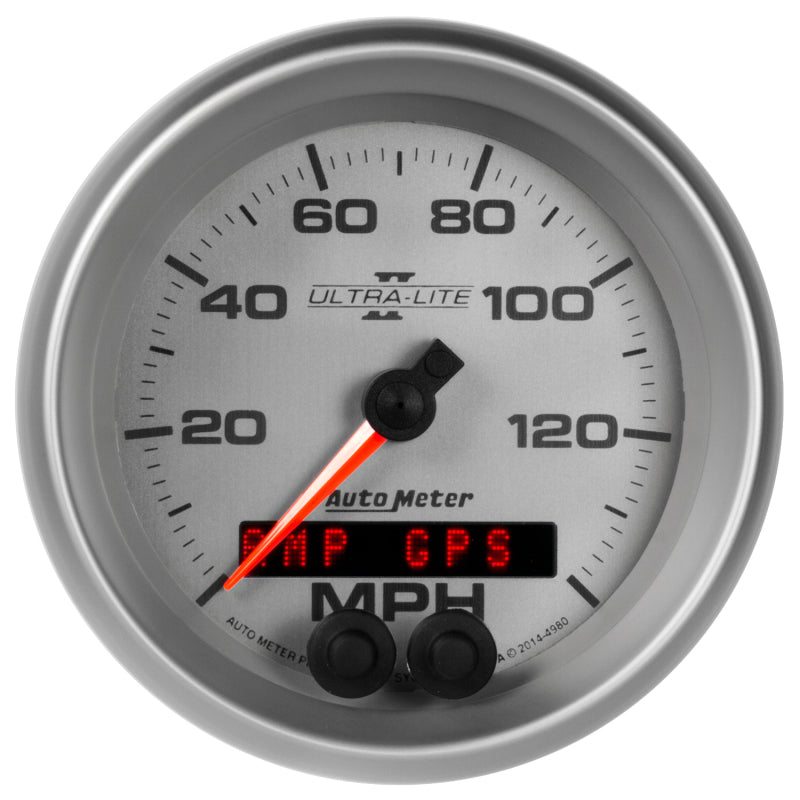 Autometer Ultra-Lite II 3-3/8in 0-140MPH In-Dash Electronic GPS Programmable Speedometer 4980