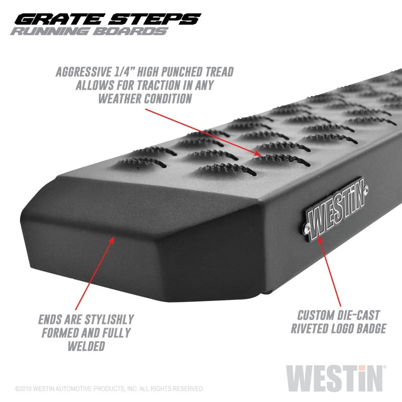 Westin Grate Steps Running Boards 54 in - Textured Black - eliteracefab.com