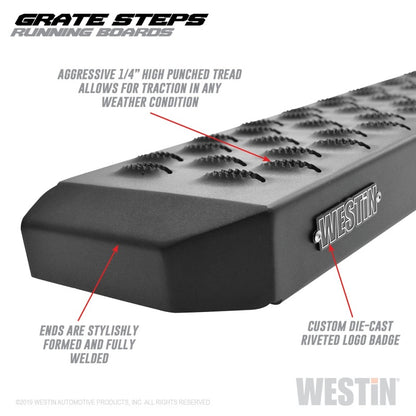 Westin Grate Steps Running Boards 79 in - Textured Black - eliteracefab.com