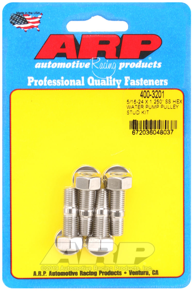 ARP 5/16-24 X 1.250 SS Hex Water Pump Pulley Stud Kit ARP