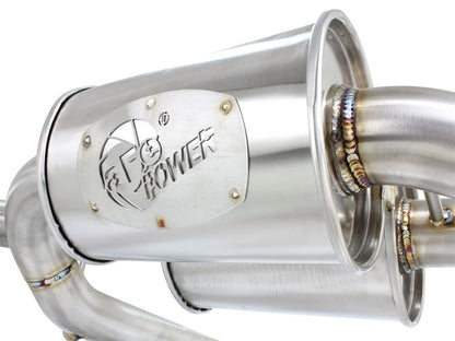 aFe MACHForce XP SS-304 Black Tip 2.5in Dia Axle Back Exhaust 12-15 BMW 335i (F30) 3.0L (t) aFe