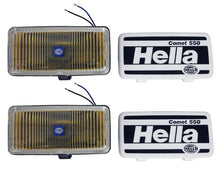 Load image into Gallery viewer, Hella 550 Series 55W 12V H3 Fog Lamp Kit - Amber - eliteracefab.com