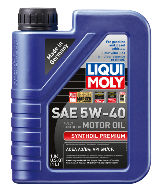 LIQUI MOLY 1L Synthoil Premium Motor Oil SAE 5W40 LIQUI MOLY