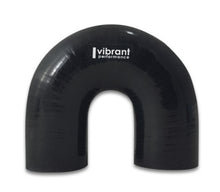 Load image into Gallery viewer, Vibrant 4 Ply Reinforced Silicone Elbow Connector - 3in ID x 4.25in Leg 180 Deg Elbow (BLACK) - eliteracefab.com