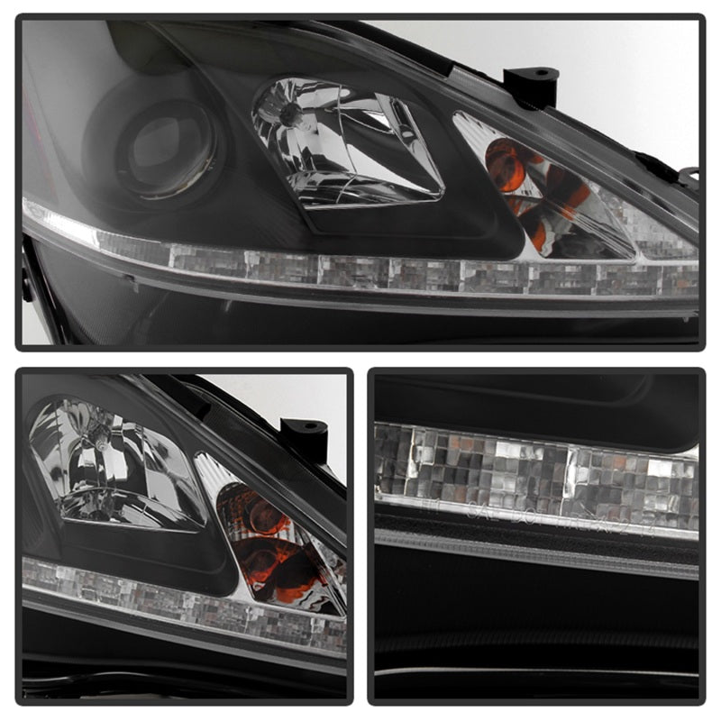 Spyder Lexus IS 250/350 2006-2010 Projector Headlights DRL Black PRO-YD-LIS06-DRL-BK - eliteracefab.com