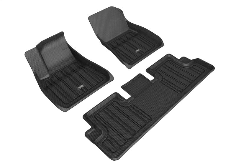 3D MAXpider 2018-2019 Tesla Model 3 Kagu 1st Row Floormat - Black - eliteracefab.com