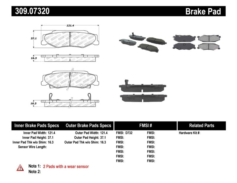 STOPTECH PERFORMANCE 04-08 CADILLAC XLR/XLR-V / 97-10 CHEVROLET CORVETTE REAR BRAKE PADS, 309.07320 - eliteracefab.com