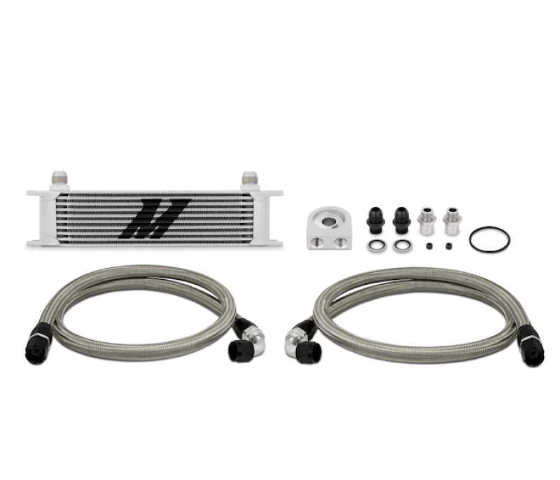 Mishimoto Universal 10 Row Oil Cooler Kit (Metal Braided Lines) - eliteracefab.com