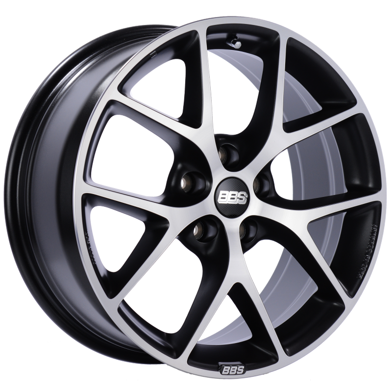 BBS SR 17x7.5 5x120 ET35 Satin Black Diamond Cut Face Wheel -82mm PFS/Clip Required SR003VGPK