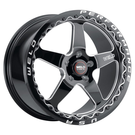 Weld S904 17x10 Ventura Beadlock 5x114.3 ET00 BS5.50 Gloss BLK MIL DIA 78.1 - eliteracefab.com