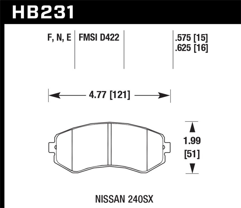 Hawk Performance Blue 9012 Front Brake Pads - HB231E.625