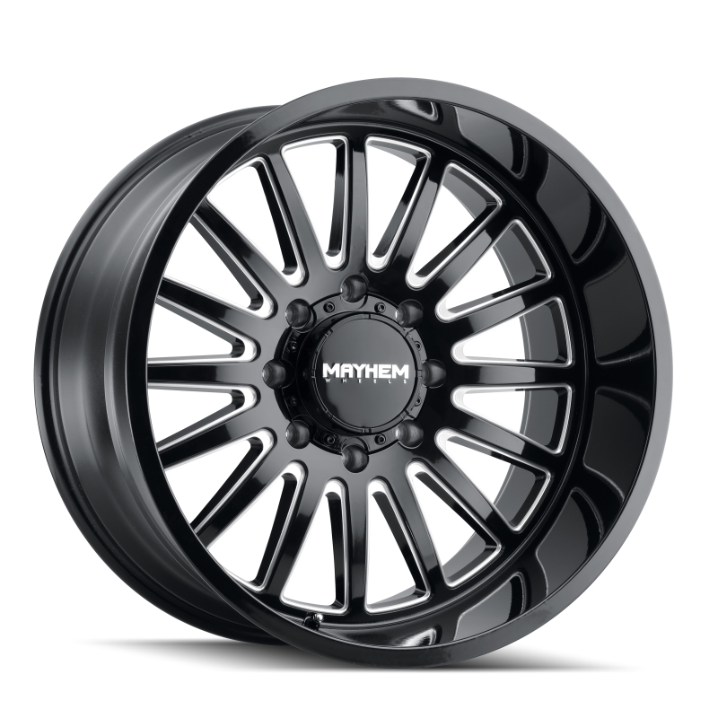 Mayhem 8114 Utopia 20x10 / 5x127 BP / -19mm Offset / 71.5mm Hub Black w/ Milled Spokes Wheel Mayhem