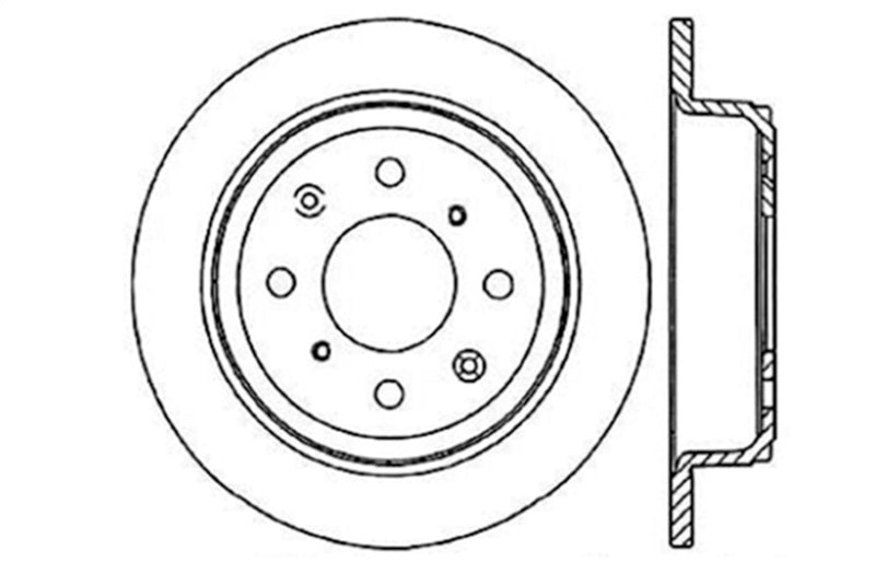 STOPTECH 90-96 ACURA INTEGRA / 97-01 INTEGRA (EXC. TYPE R) SLOTTED & DRILLED LEFT REAR ROTOR, 127.40017L - eliteracefab.com