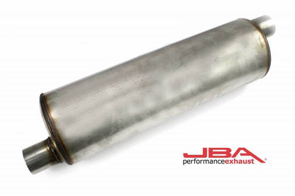 JBA Universal Chambered 304SS Muffler 22in x 7in Round 2.5in Offset/Offset JBA
