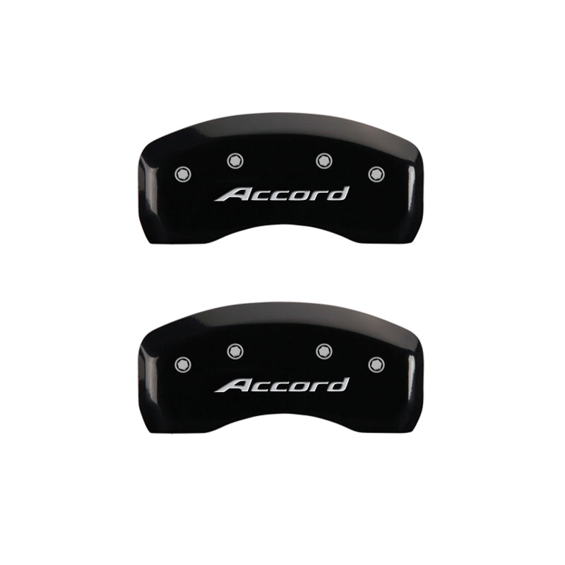 MGP 4 Caliper Covers Engraved Front Accord Engraved Rear Accord Black finish silver ch MGP