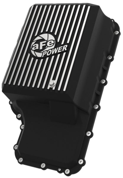 aFe 20-21 Ford Truck w/ 10R140 Transmission Pan Black POWER Street Series w/ Machined Fins - eliteracefab.com