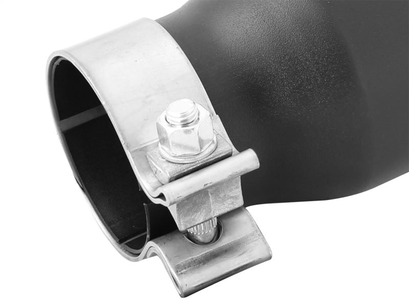 aFe MACH Force-XP 409 SS Single Wall Universal Clamp On Exhaust Tip - Black aFe