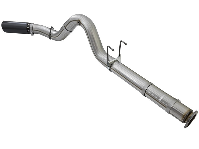 aFe Large Bore-HD 5in DPF Back 409 SS Exhaust System w/Black Tip 2017 Ford Diesel Trucks V8 6.7L(td) - eliteracefab.com