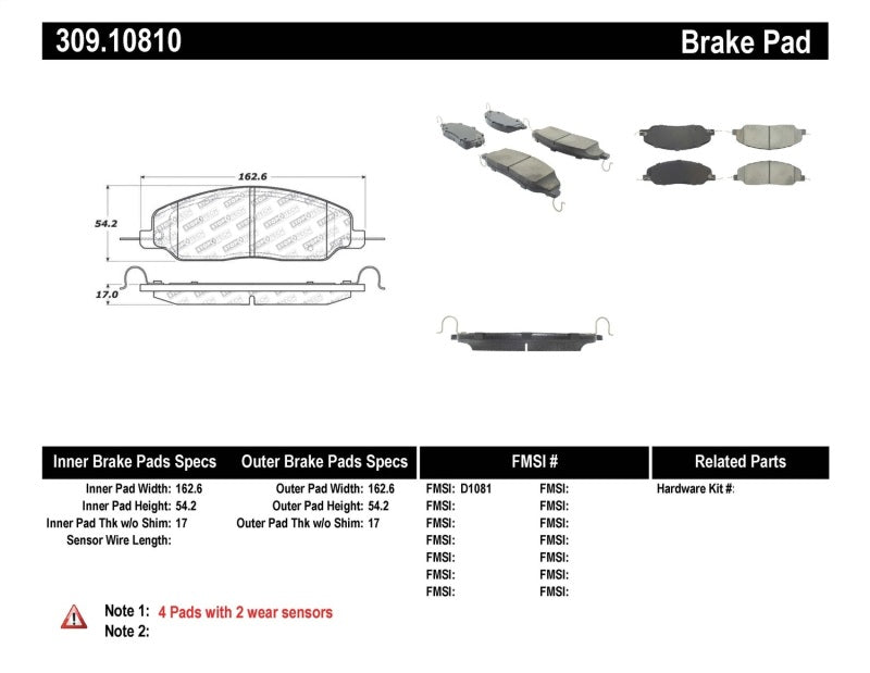 StopTech Performance 05-09 Ford Mustang Cobra/Mach 1 V6/GT / 10 Shelby/Shelby GT Front Brake Pads - eliteracefab.com