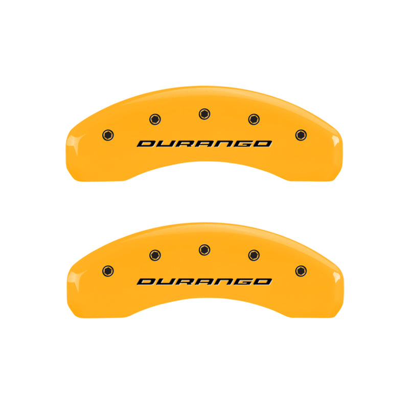 MGP 4 Caliper Covers Engraved Front & Rear Durango Yellow Finish Black Char 2007 Dodge Durango MGP