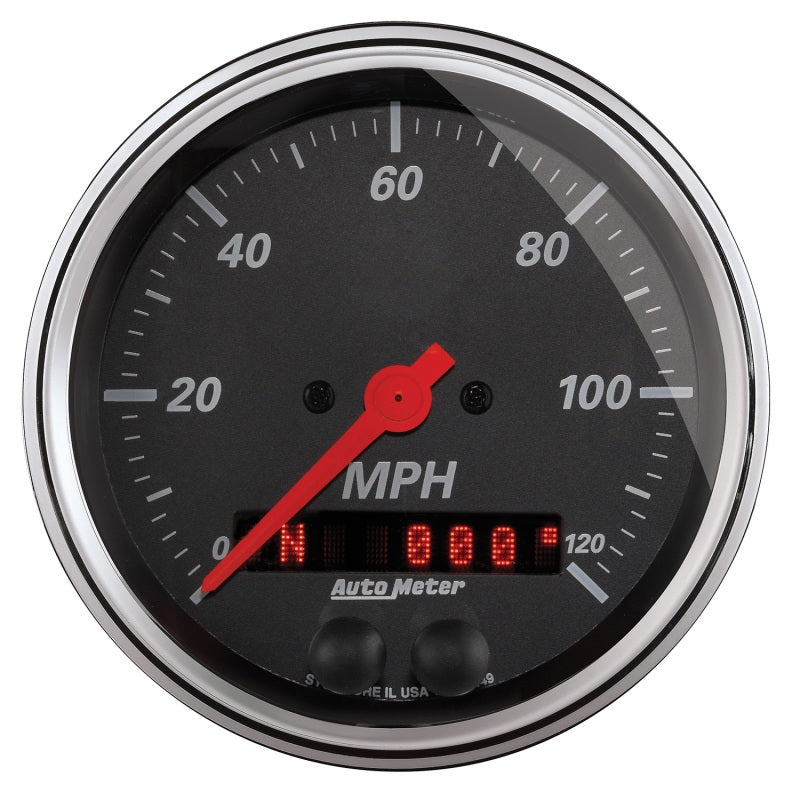 Autometer Designer Black 3-3/8in Electric 120MPH GPS Speedometer 1449