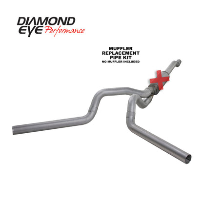 Diamond Eye KIT 4in CB MFLR RPLCMENT PIPE DUAL AL: 03-07 FORD 6.0L F250/F350 Diamond Eye Performance