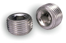 Load image into Gallery viewer, Moroso Pipe Plugs - 1/2in NPT Thread - 3/8in Hex Socket Drive - Aluminum - 2 Pack