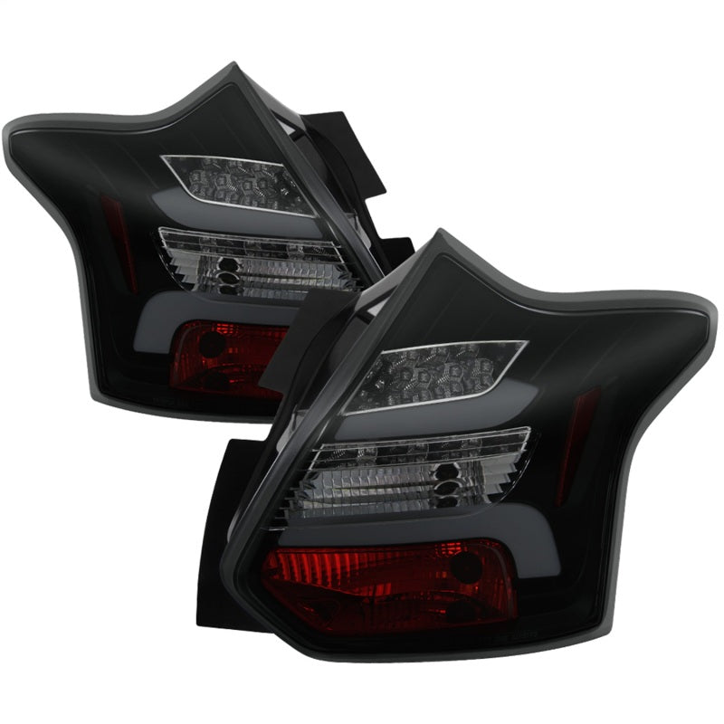 Spyder 12-14 Ford Focus 5DR LED Tail Lights - Black Smoke (ALT-YD-FF12-LED-BSM) - eliteracefab.com