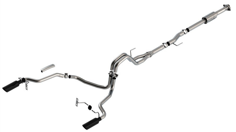 Borla F-150 2021 2.7L/3.5L 4DR CC SB EC STB LARI/KING R/PLINUM/LTD 3/2.25 SRE CB AK BLK CHR Tips - eliteracefab.com