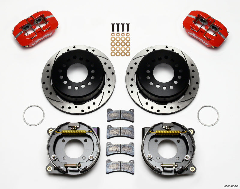 Wilwood Dynapro Low-Profile 11.00in P-Brake Kit Drill-Red BOP Axle 2.75in Bearing 2.75 Offset Wilwood
