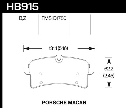 Hawk Performance Ceramic Rear Brake Pads - HB915Z.644 Hawk Performance
