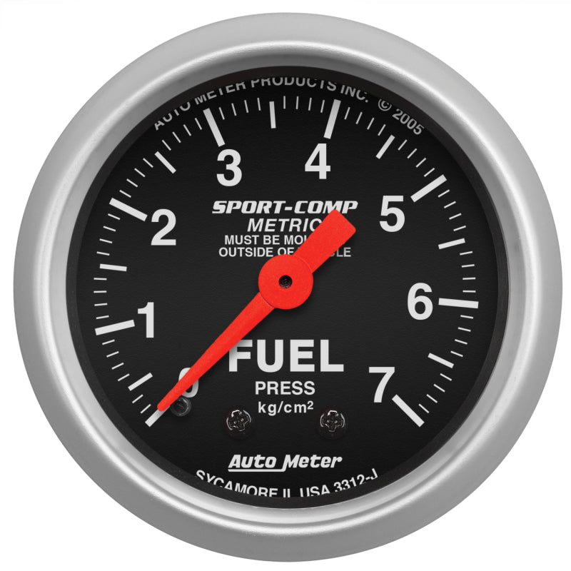 Autometer Sport-Comp 52mm METRIC Fuel Pressure Mechanical Gauge 3312-J