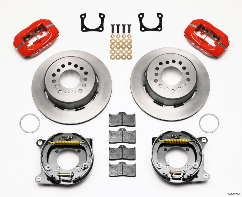Wilwood Forged Dynalite P/S Park Brake Kit Red Chevy 12 Bolt-Spec 3.15in Brng Wilwood