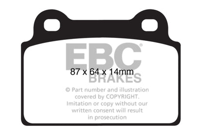 EBC 08-16 Mitsubishi Lancer Evo 10 2.0 Turbo (1 piece rotor) Bluestuff Rear Brake Pads - eliteracefab.com