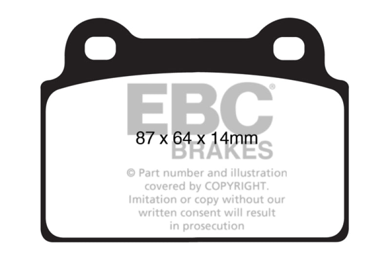 EBC 08-16 Mitsubishi Lancer Evo 10 2.0 Turbo (1 piece rotor) Ultimax2 Rear Brake Pads - eliteracefab.com