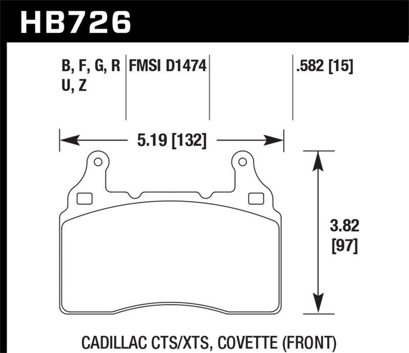 Hawk 2014 Chevrolet Corvette DTC-60 Front Brake Pads - eliteracefab.com