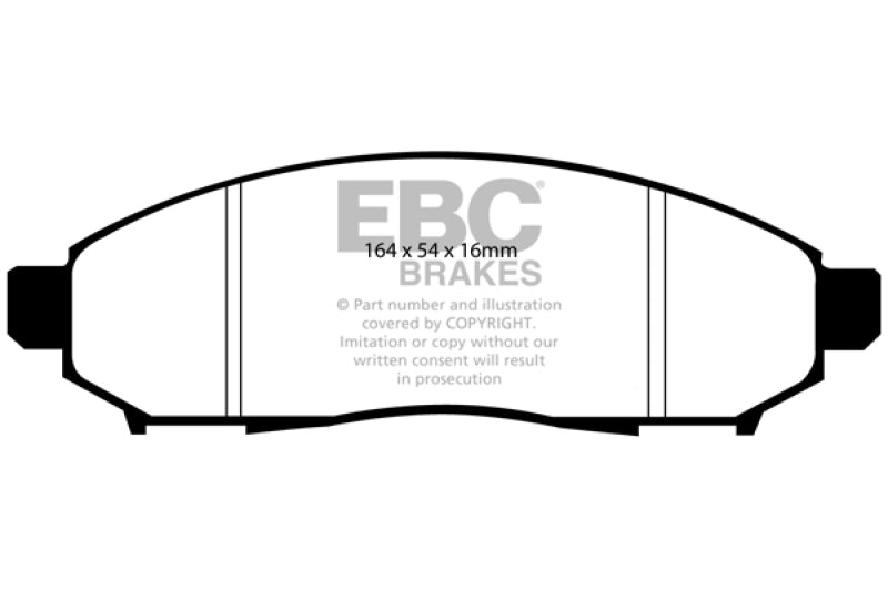 EBC 05+ Nissan Frontier 2.5 2WD Yellowstuff Front Brake Pads - eliteracefab.com