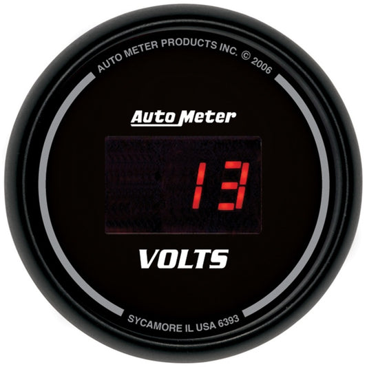 Autometer Black 52.4mm 8-18 Volts Digital Voltmeter Gauge 6393