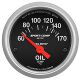 AutoMeter GAUGE; OIL TEMP; 2 1/16in.; 60-170deg.F; ELECTRIC; SPORT-COMP