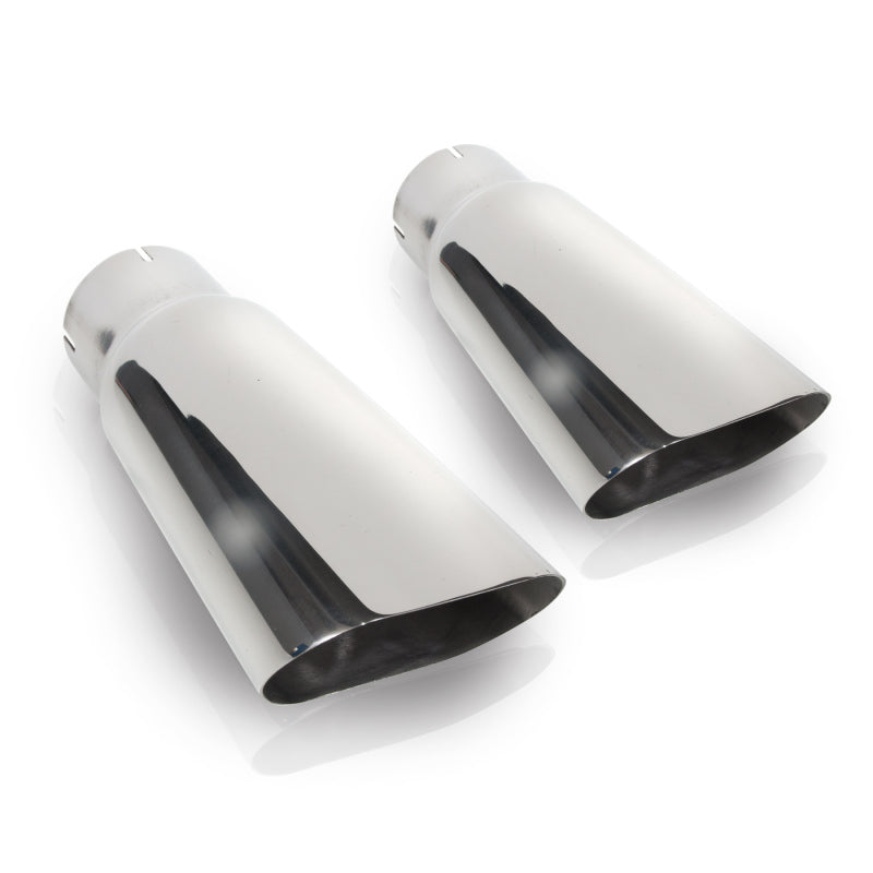 Stainless Works Flat Oval Exhaust Tips 2in Inlet (priced per pair) Stainless Works
